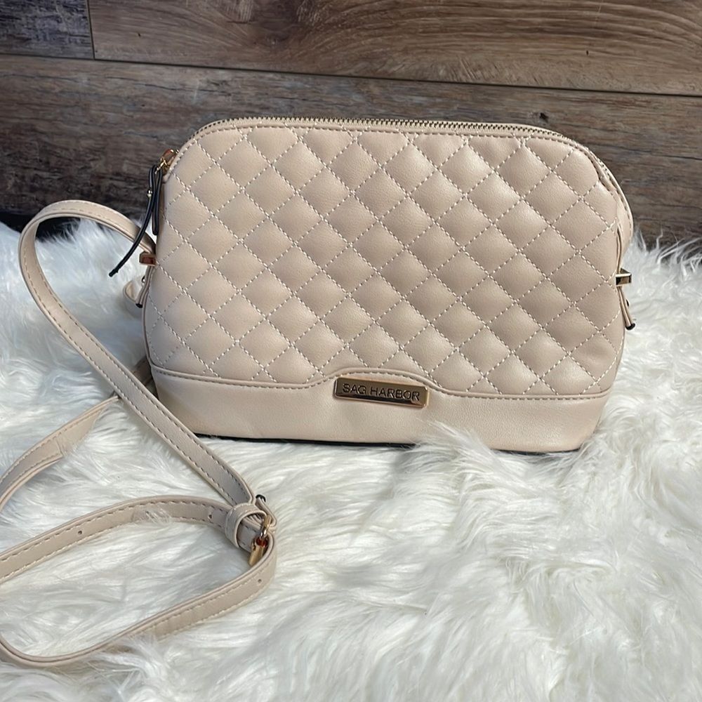 Sag Harbors Ladies Shoulder Purse Beige